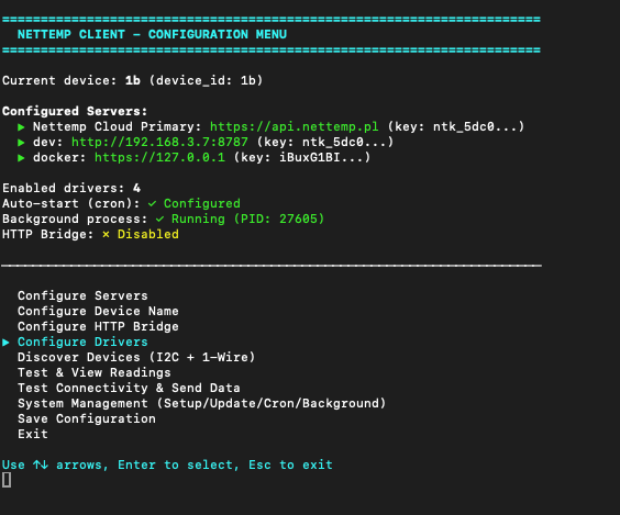 Configuration Menu